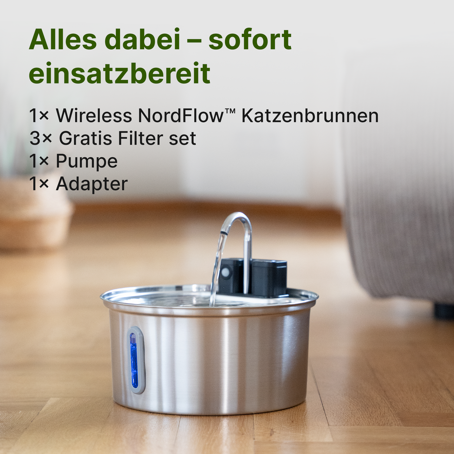 NordFlow 2.0 Katzenbrunnen (3,2L + Kabellos)