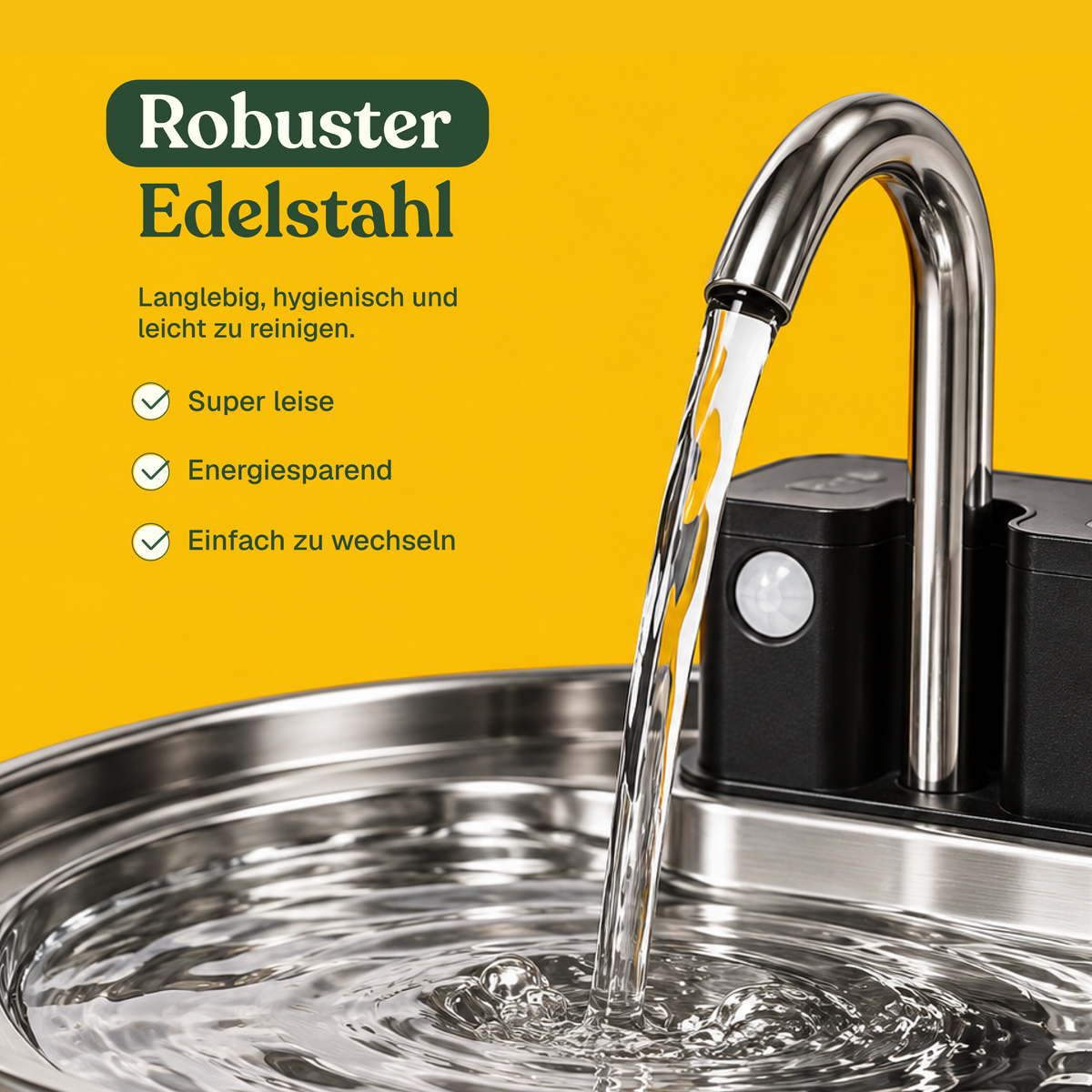 Wasserhahn aus Edelstahl